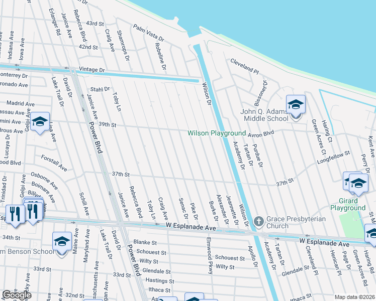 map of restaurants, bars, coffee shops, grocery stores, and more near 4809 Elmwood Parkway in Metairie