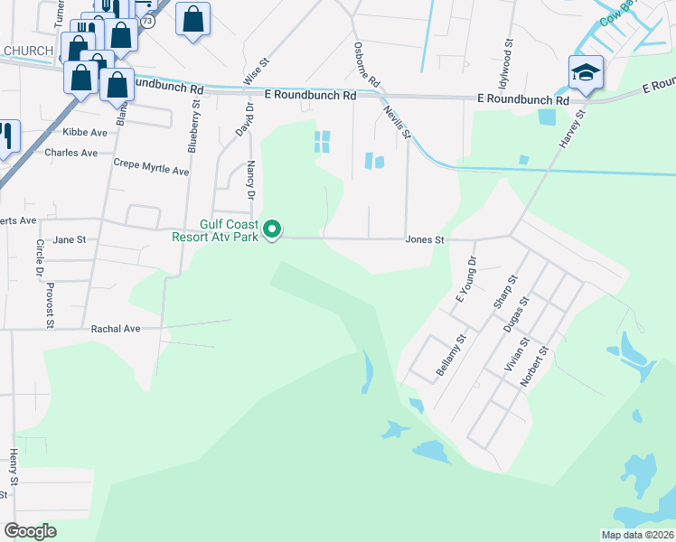 map of restaurants, bars, coffee shops, grocery stores, and more near 430 Jones Street in Bridge City