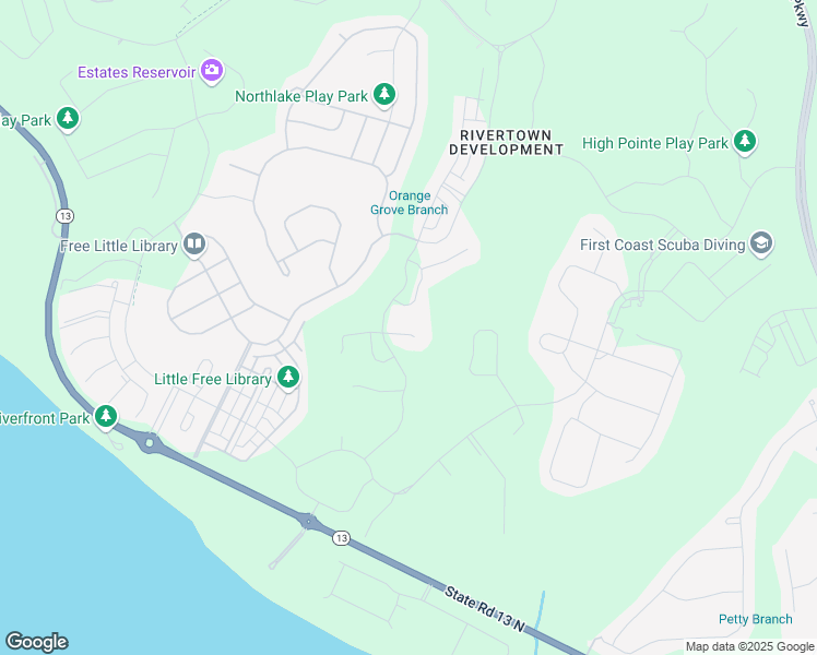 map of restaurants, bars, coffee shops, grocery stores, and more near 22 Cloverbrook Road in Saint Johns