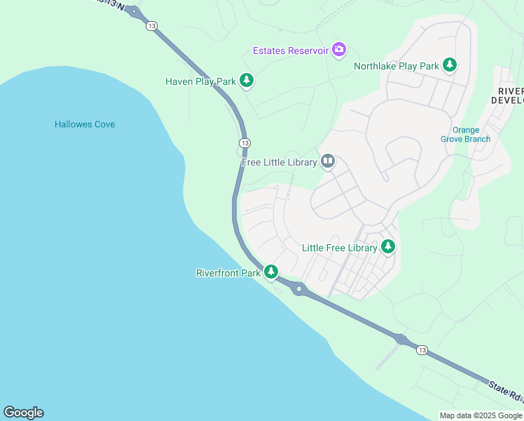 map of restaurants, bars, coffee shops, grocery stores, and more near 174 Sapelo Place in Saint Johns