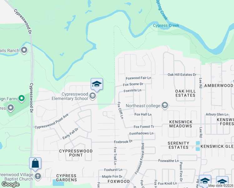 map of restaurants, bars, coffee shops, grocery stores, and more near 20915 Fox Cliff Lane in Humble