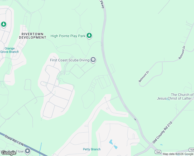 map of restaurants, bars, coffee shops, grocery stores, and more near Longleaf Pine Parkway in Saint Johns