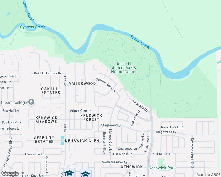 map of restaurants, bars, coffee shops, grocery stores, and more near 8154 Arrington Forest Lane in Humble
