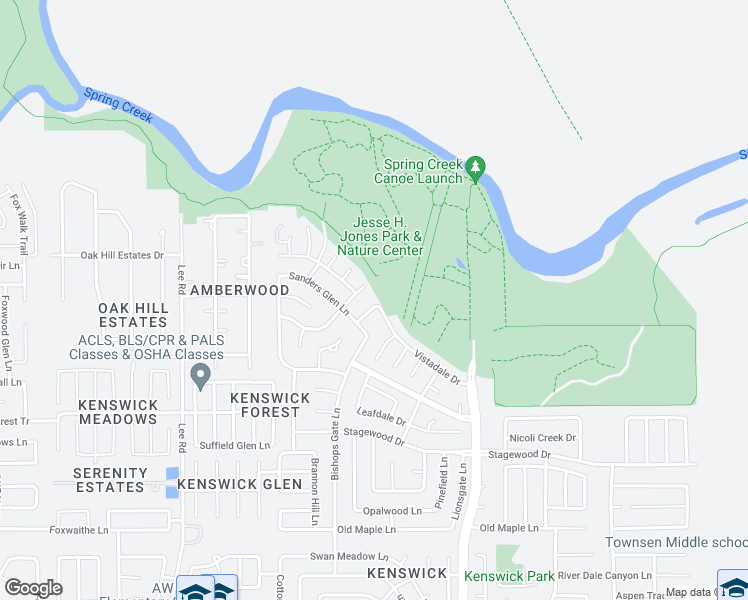 map of restaurants, bars, coffee shops, grocery stores, and more near 20835 Bonham Park Lane in Humble