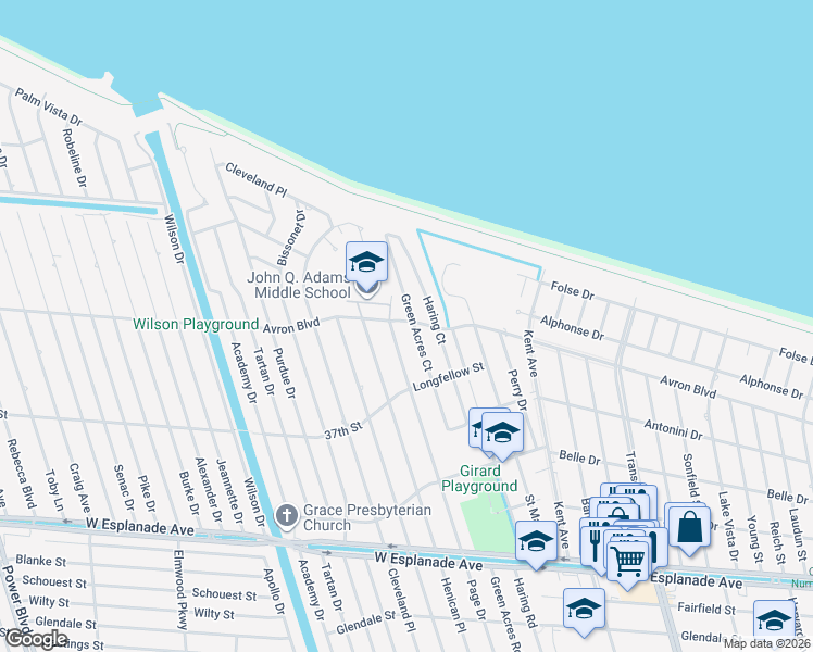 map of restaurants, bars, coffee shops, grocery stores, and more near 4916 Green Acres Court in Metairie