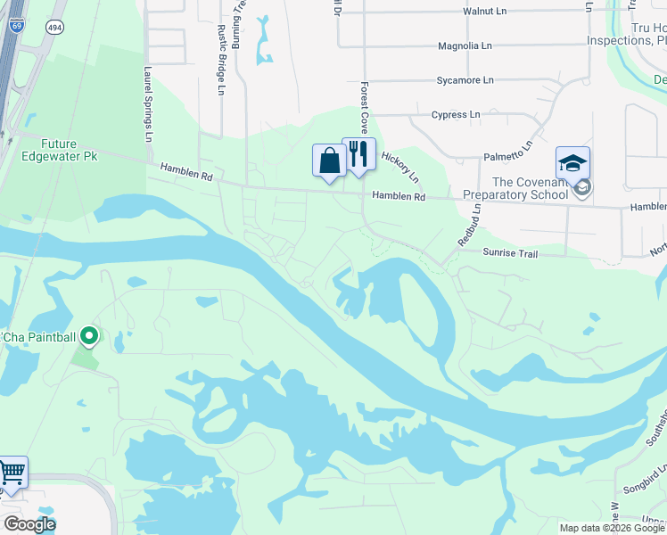 map of restaurants, bars, coffee shops, grocery stores, and more near 1020 Marina Drive in Humble