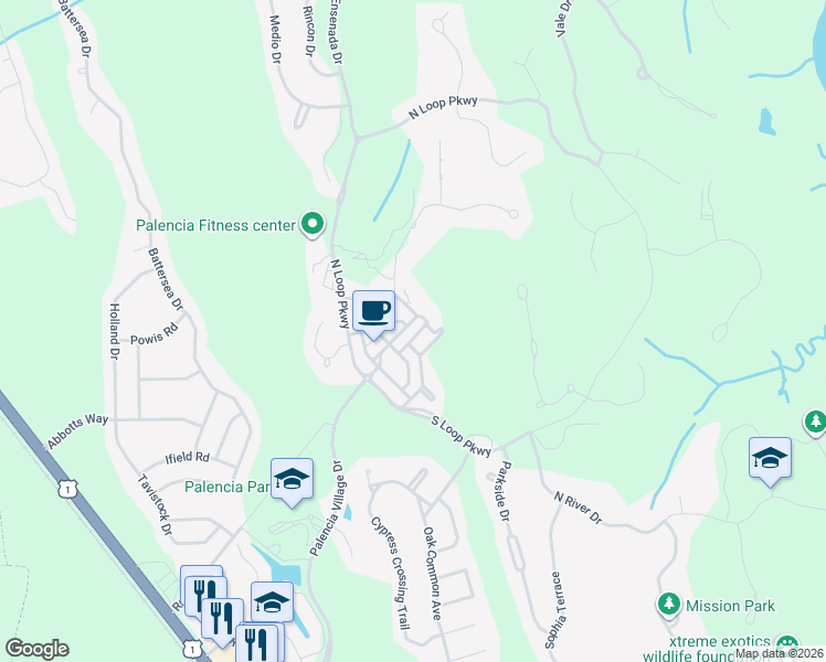 map of restaurants, bars, coffee shops, grocery stores, and more near 534 Midway Street in St. Augustine