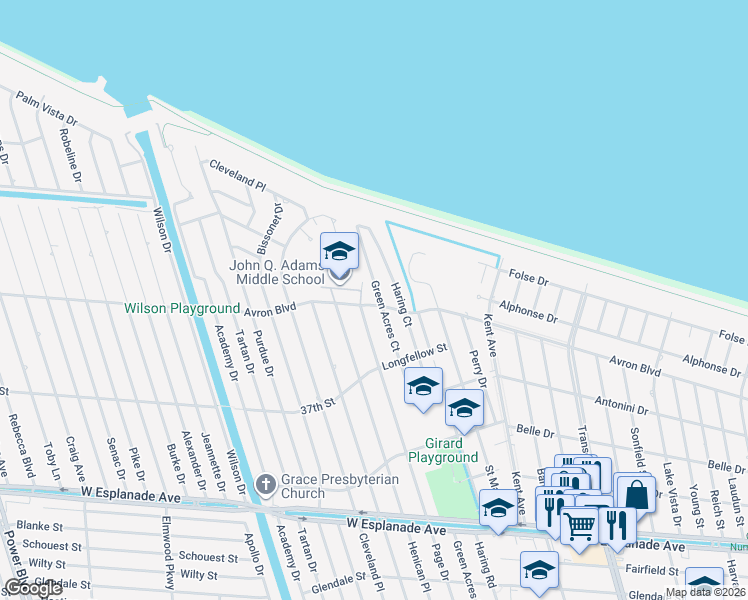 map of restaurants, bars, coffee shops, grocery stores, and more near 4916 Green Acres Court in Metairie
