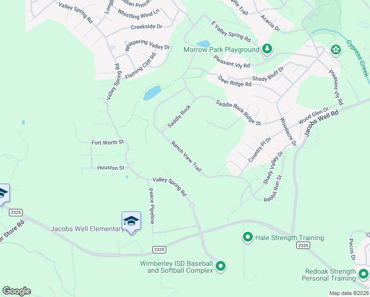 map of restaurants, bars, coffee shops, grocery stores, and more near 46 Ranch View Trail in Wimberley