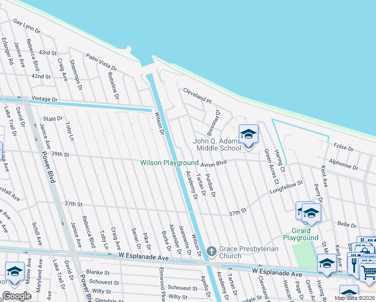 map of restaurants, bars, coffee shops, grocery stores, and more near 5036 Purdue Drive in Metairie