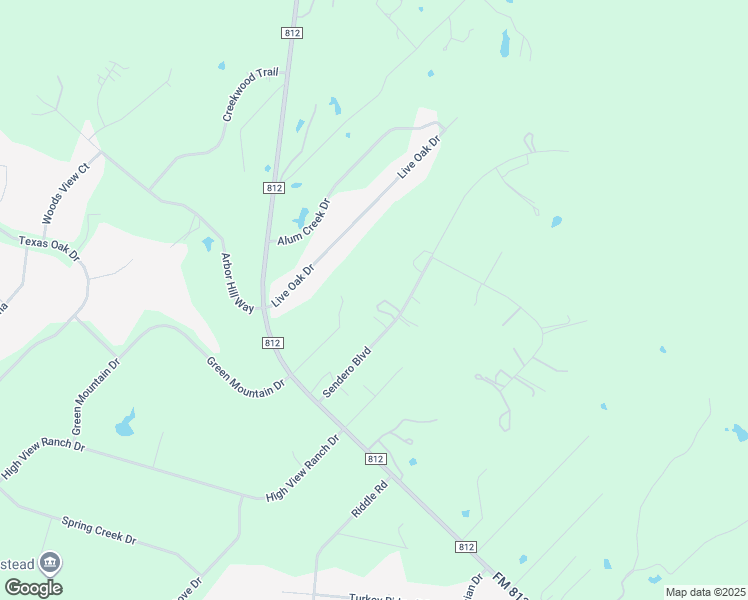 map of restaurants, bars, coffee shops, grocery stores, and more near 156 Sendero Boulevard in Cedar Creek