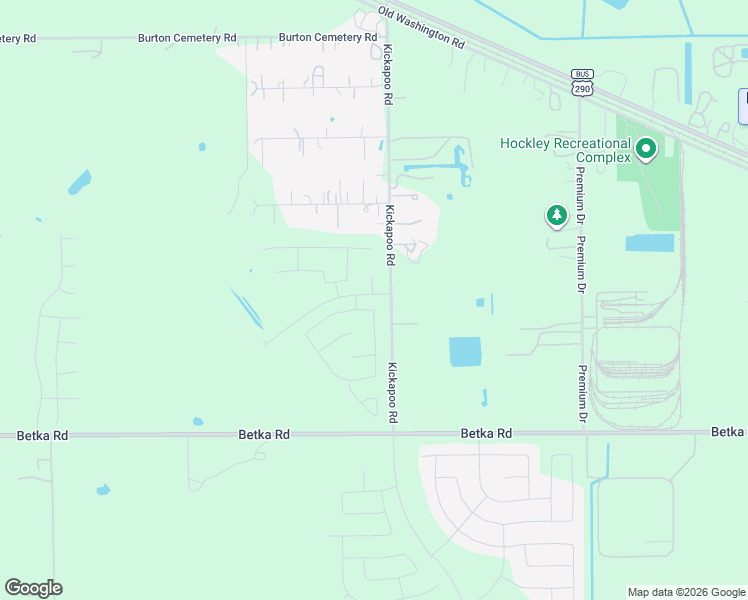 map of restaurants, bars, coffee shops, grocery stores, and more near 17250 Kickapoo Road in Waller