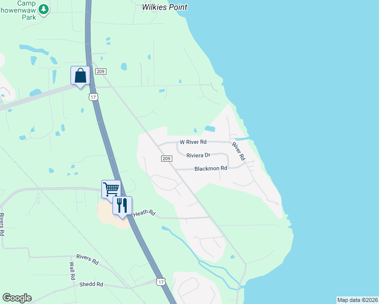 map of restaurants, bars, coffee shops, grocery stores, and more near 1360 Riviera Drive in Green Cove Springs