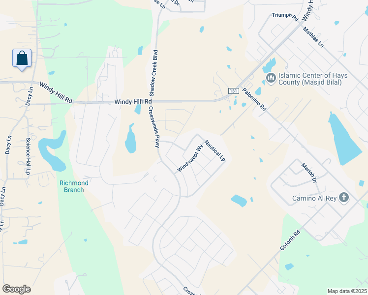 map of restaurants, bars, coffee shops, grocery stores, and more near 705 Nautical Loop in Kyle