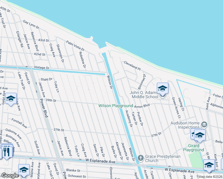 map of restaurants, bars, coffee shops, grocery stores, and more near 5036 Wilson Drive in Metairie