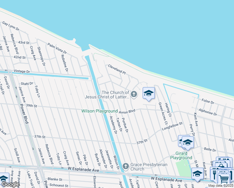 map of restaurants, bars, coffee shops, grocery stores, and more near 5036 Purdue Drive in Metairie