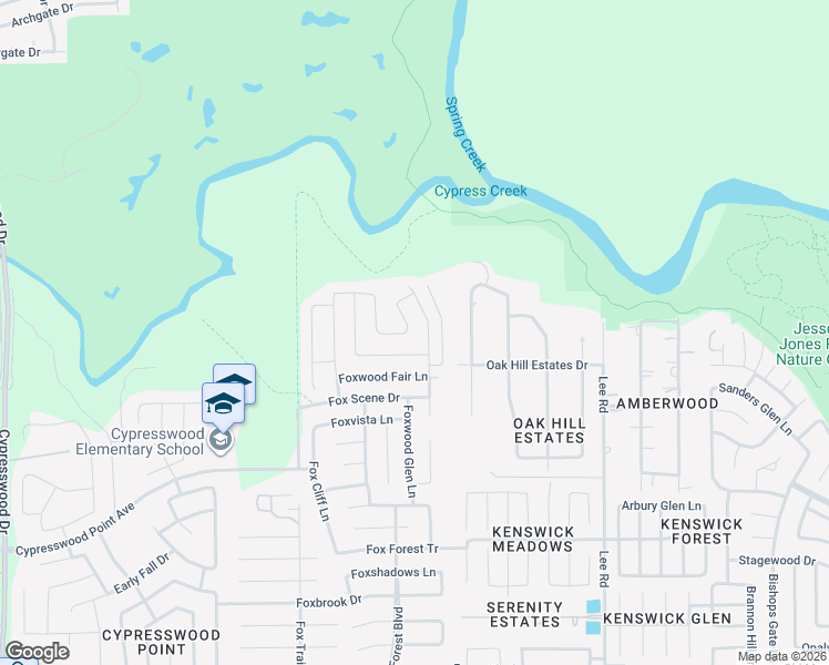 map of restaurants, bars, coffee shops, grocery stores, and more near 21222 Fox Branch Trail in Humble