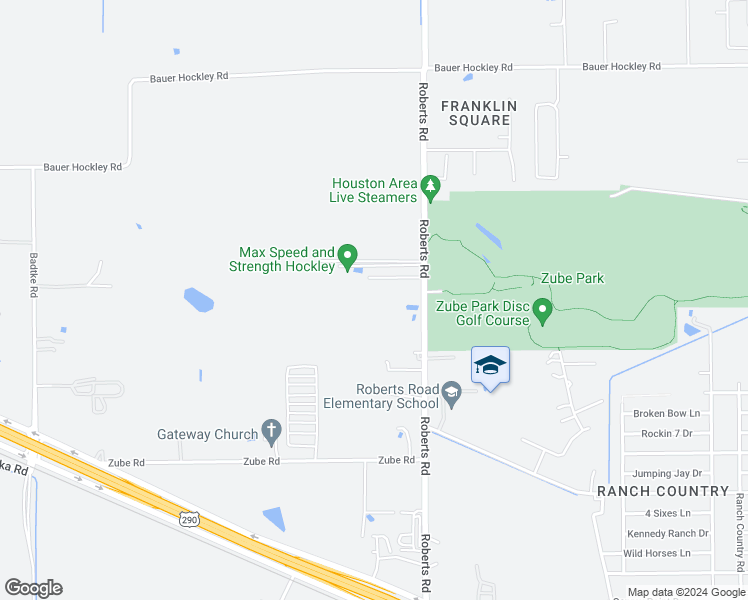 map of restaurants, bars, coffee shops, grocery stores, and more near 17561 Roberts Road in Hockley