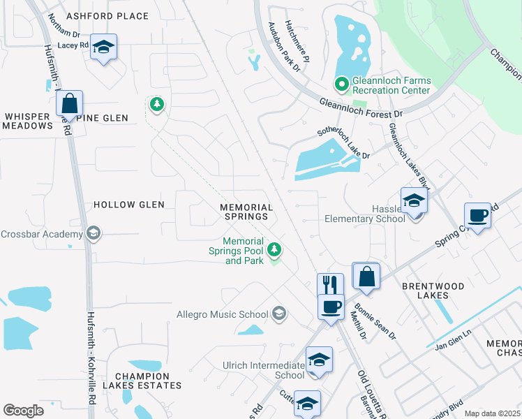 map of restaurants, bars, coffee shops, grocery stores, and more near in Harris County