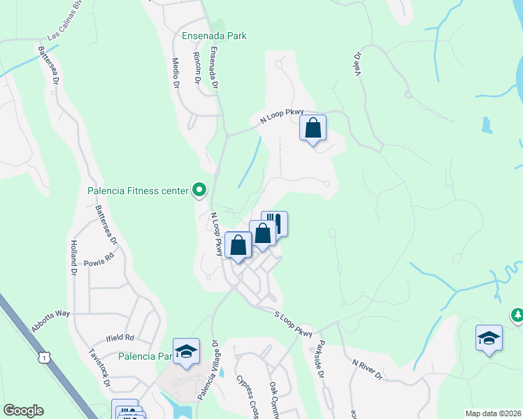 map of restaurants, bars, coffee shops, grocery stores, and more near 680 Promenade Pointe Drive in St. Augustine