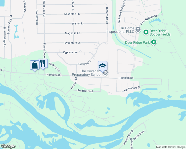 map of restaurants, bars, coffee shops, grocery stores, and more near 903 Bonnie Glen Lane in Houston