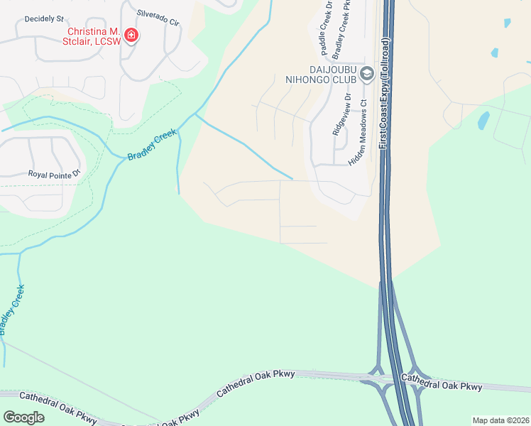 map of restaurants, bars, coffee shops, grocery stores, and more near 3528 Bradley Creek Parkway in Green Cove Springs