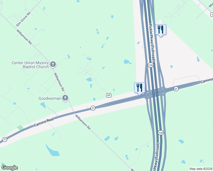 map of restaurants, bars, coffee shops, grocery stores, and more near 120 Ranchero Drive in Buda