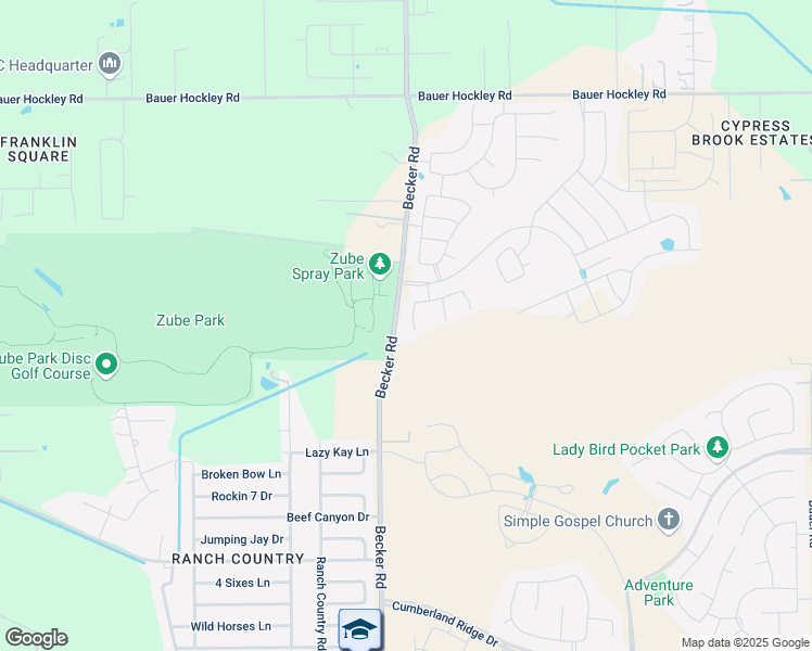 map of restaurants, bars, coffee shops, grocery stores, and more near 17750 Becker Road in Hockley