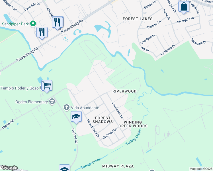 map of restaurants, bars, coffee shops, grocery stores, and more near 22106 Carisbrook Lane in Humble