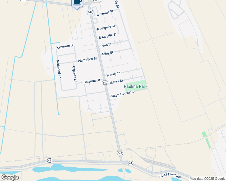 map of restaurants, bars, coffee shops, grocery stores, and more near 3439 Maura Street in Paulina