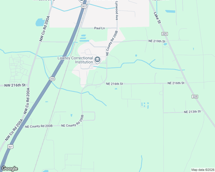 map of restaurants, bars, coffee shops, grocery stores, and more near 1422 Northeast 216th Street in Lawtey