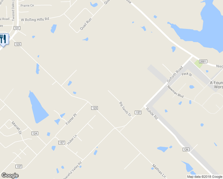 map of restaurants, bars, coffee shops, grocery stores, and more near 398 Big Sandy Drive in Kyle