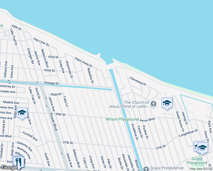 map of restaurants, bars, coffee shops, grocery stores, and more near 5305 Reclanada Drive in Metairie