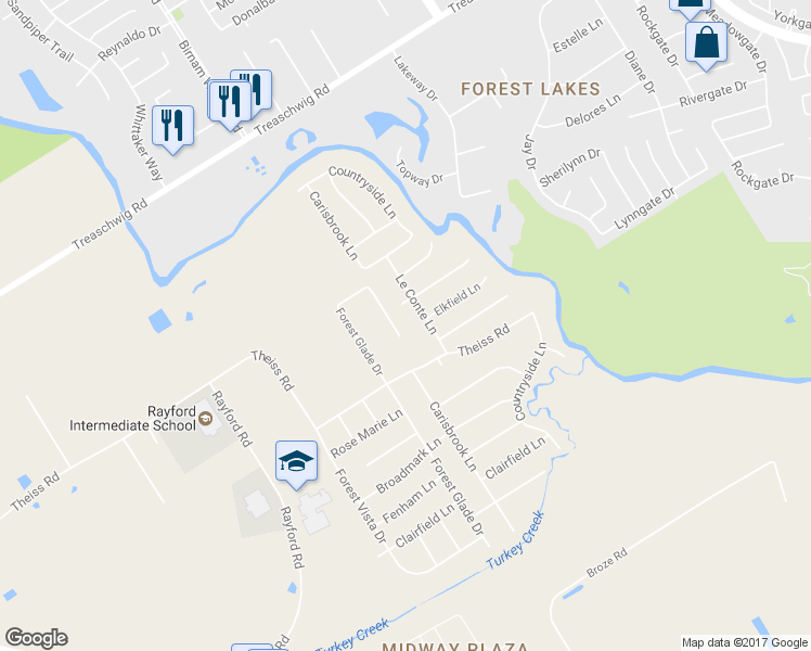 map of restaurants, bars, coffee shops, grocery stores, and more near 22106 Carisbrook Lane in Humble
