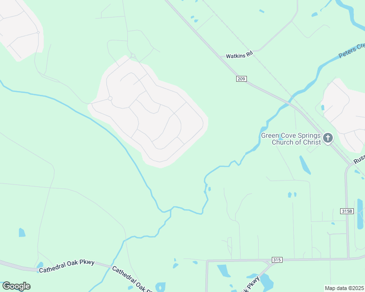 map of restaurants, bars, coffee shops, grocery stores, and more near Dairy Lane in Green Cove Springs