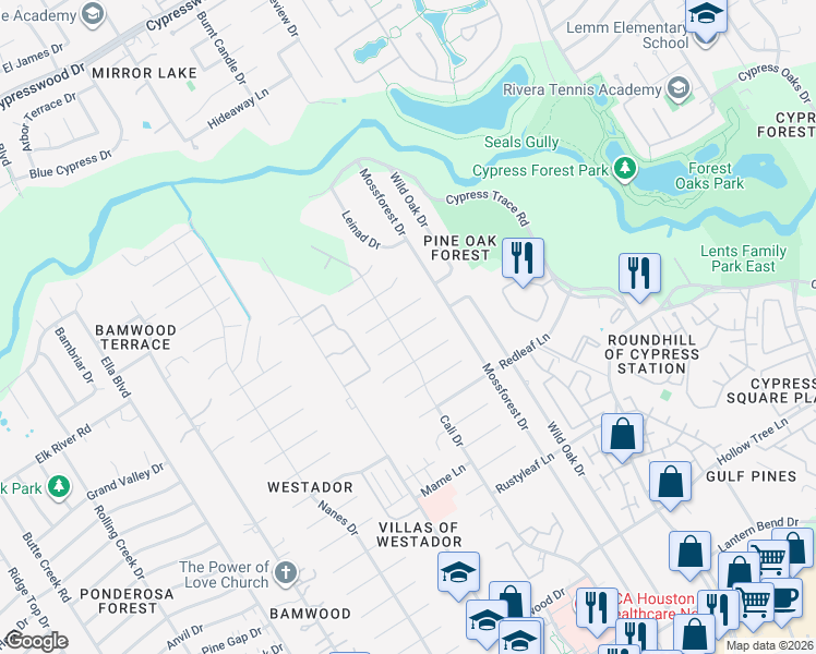 map of restaurants, bars, coffee shops, grocery stores, and more near 727 Baltic Lane in Houston