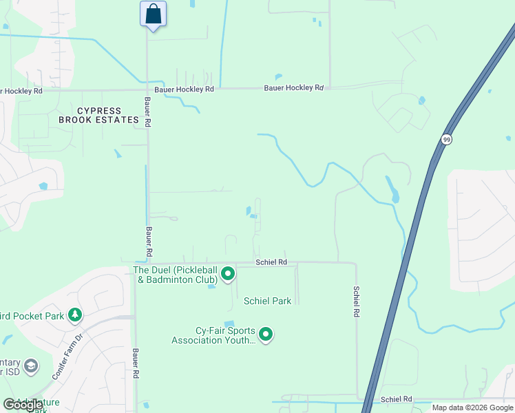map of restaurants, bars, coffee shops, grocery stores, and more near 22614 Schiel Road in Cypress