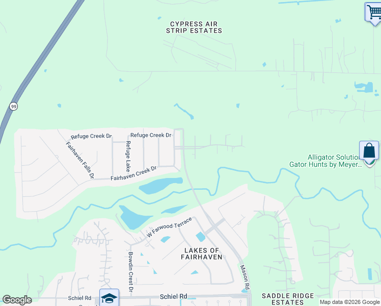 map of restaurants, bars, coffee shops, grocery stores, and more near 17803 Fairhaven Sunrise Court in Cypress