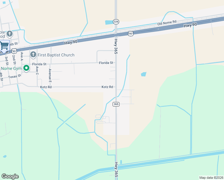 map of restaurants, bars, coffee shops, grocery stores, and more near 1698 Kotz Rd in Nome