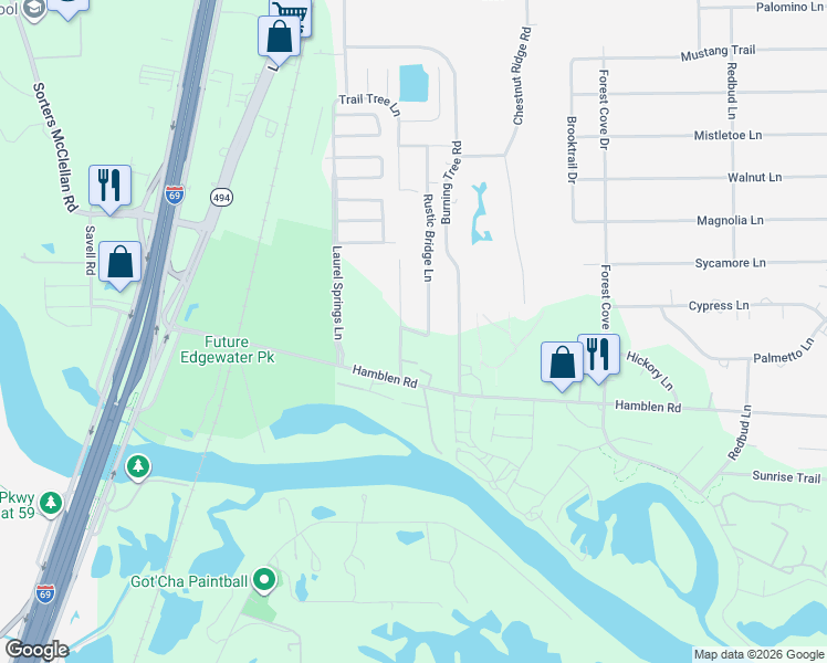 map of restaurants, bars, coffee shops, grocery stores, and more near 22016 Trail Tree Lane in Humble