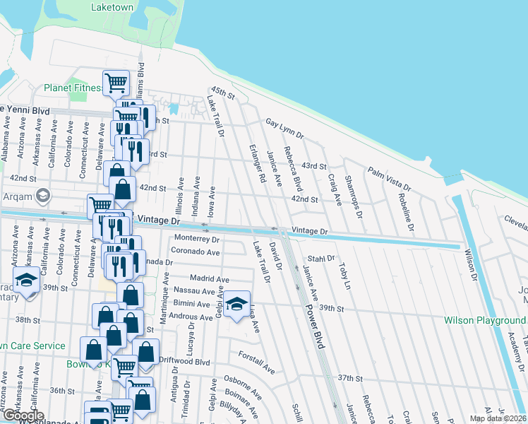 map of restaurants, bars, coffee shops, grocery stores, and more near 5328 Erlanger Road in Kenner