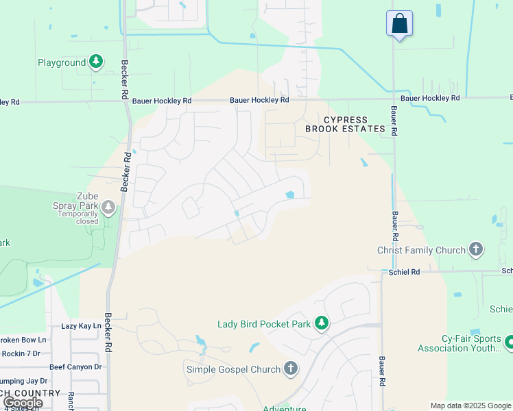 map of restaurants, bars, coffee shops, grocery stores, and more near 23723 Becker Road in Hockley