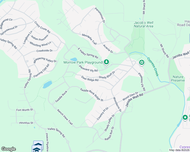 map of restaurants, bars, coffee shops, grocery stores, and more near 388 Shady Bluff Drive in Wimberley