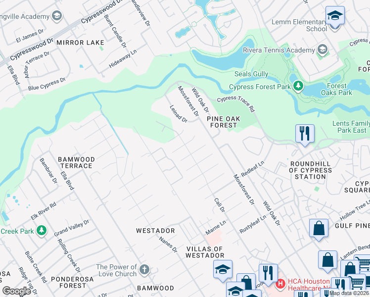 map of restaurants, bars, coffee shops, grocery stores, and more near 803 Maranon Lane in Houston