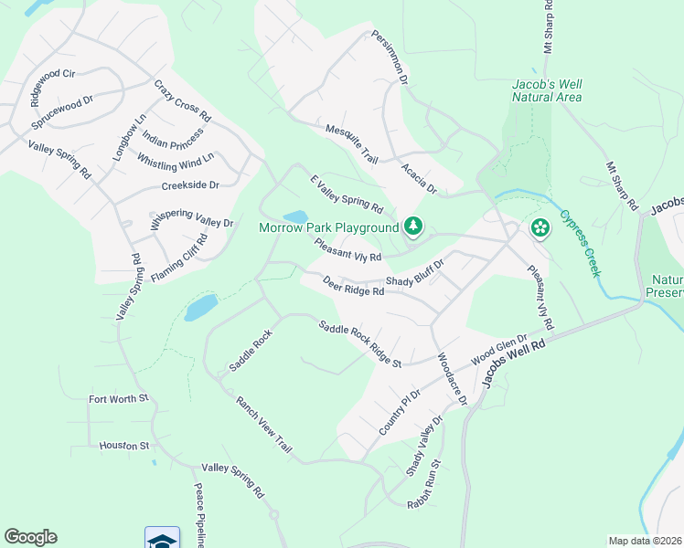map of restaurants, bars, coffee shops, grocery stores, and more near 478 Shady Bluff Drive in Wimberley