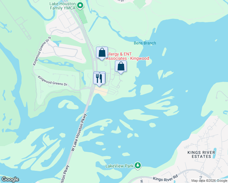 map of restaurants, bars, coffee shops, grocery stores, and more near 4626 Regent Manor Drive in Humble