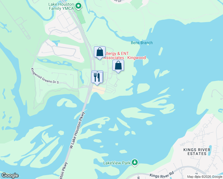 map of restaurants, bars, coffee shops, grocery stores, and more near 4626 Regent Manor Drive in Humble