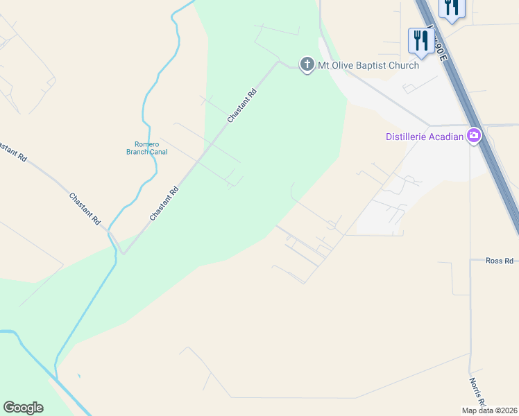 map of restaurants, bars, coffee shops, grocery stores, and more near 4100 Davis Road in New Iberia