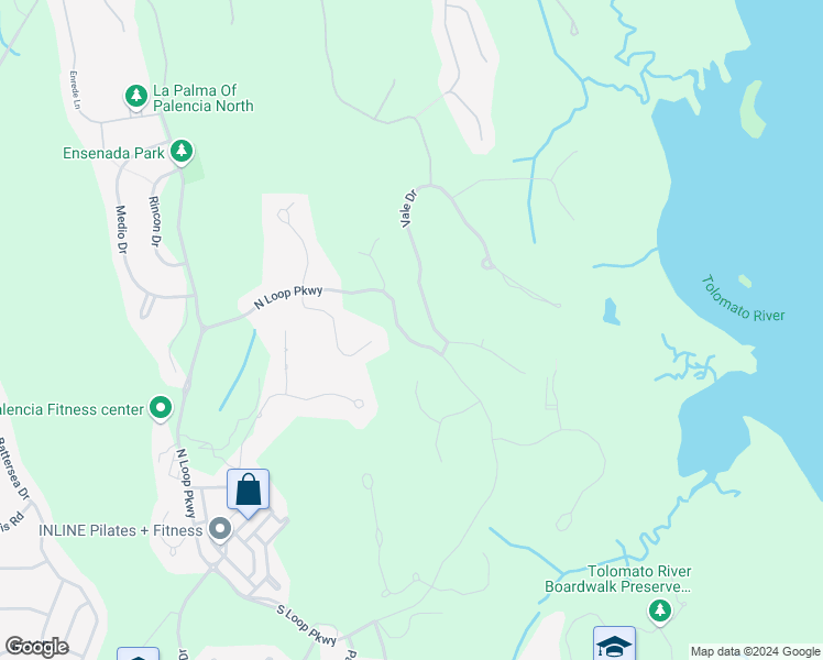 map of restaurants, bars, coffee shops, grocery stores, and more near 1476 North Loop Parkway in St. Augustine