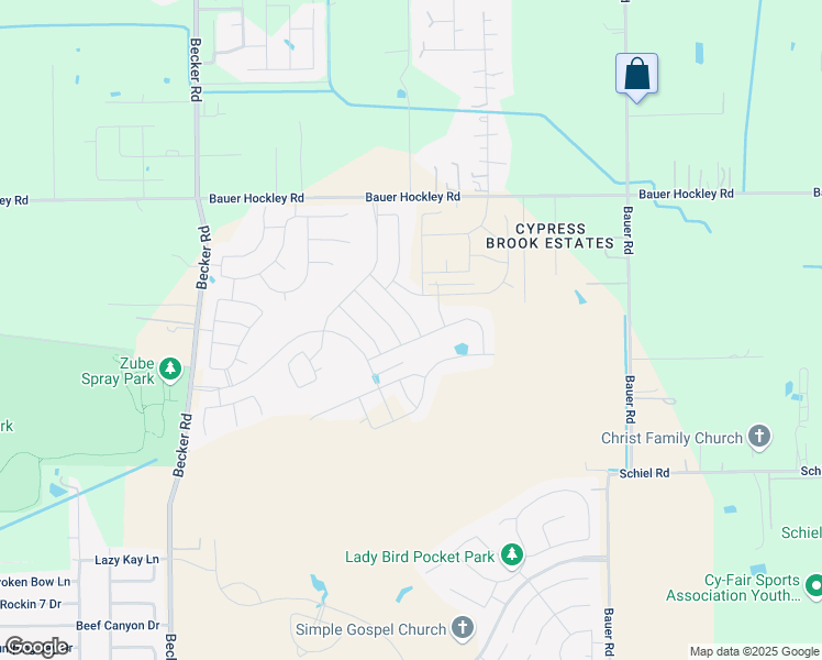 map of restaurants, bars, coffee shops, grocery stores, and more near 23723 Becker Road in Hockley